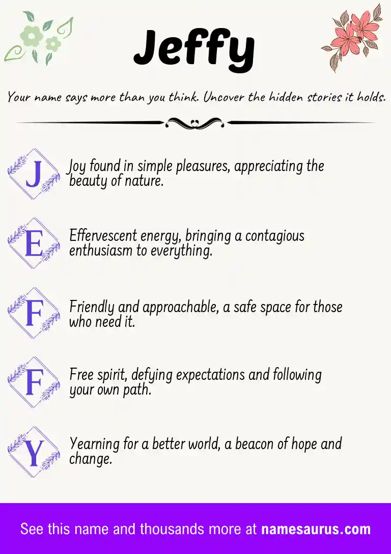 Acrostic poem about Jeffy.