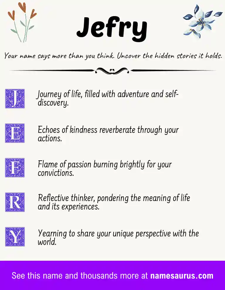 Acrostic poem about Jefry.