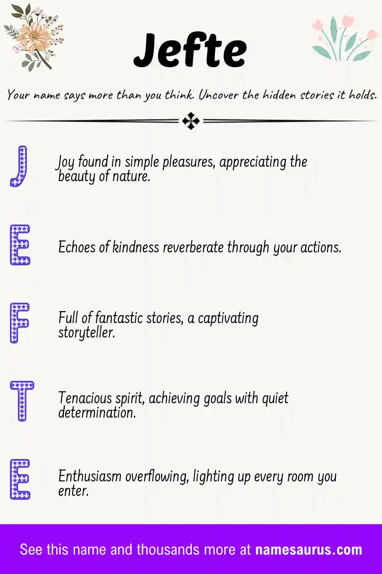 Acrostic poem about Jefte.