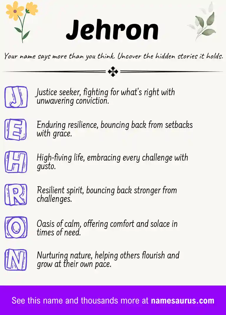 Acrostic poem about Jehron.