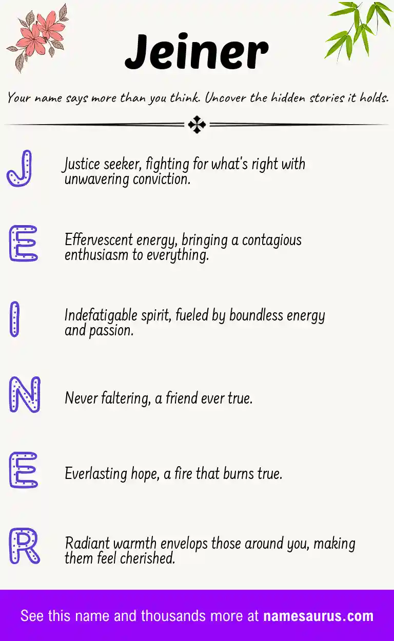 Acrostic poem about Jeiner.