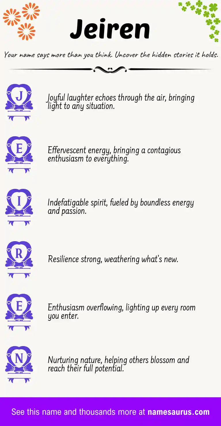 Acrostic poem about Jeiren.