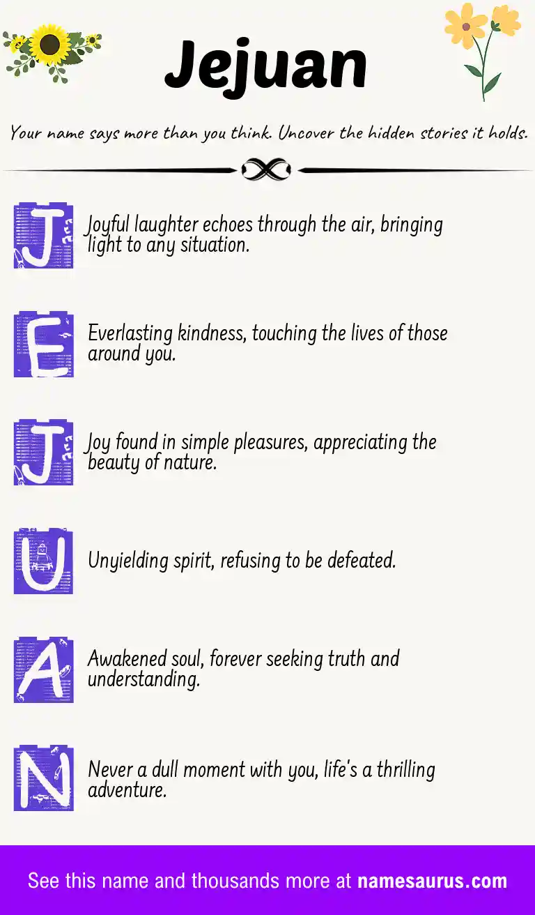 Acrostic poem about Jejuan.