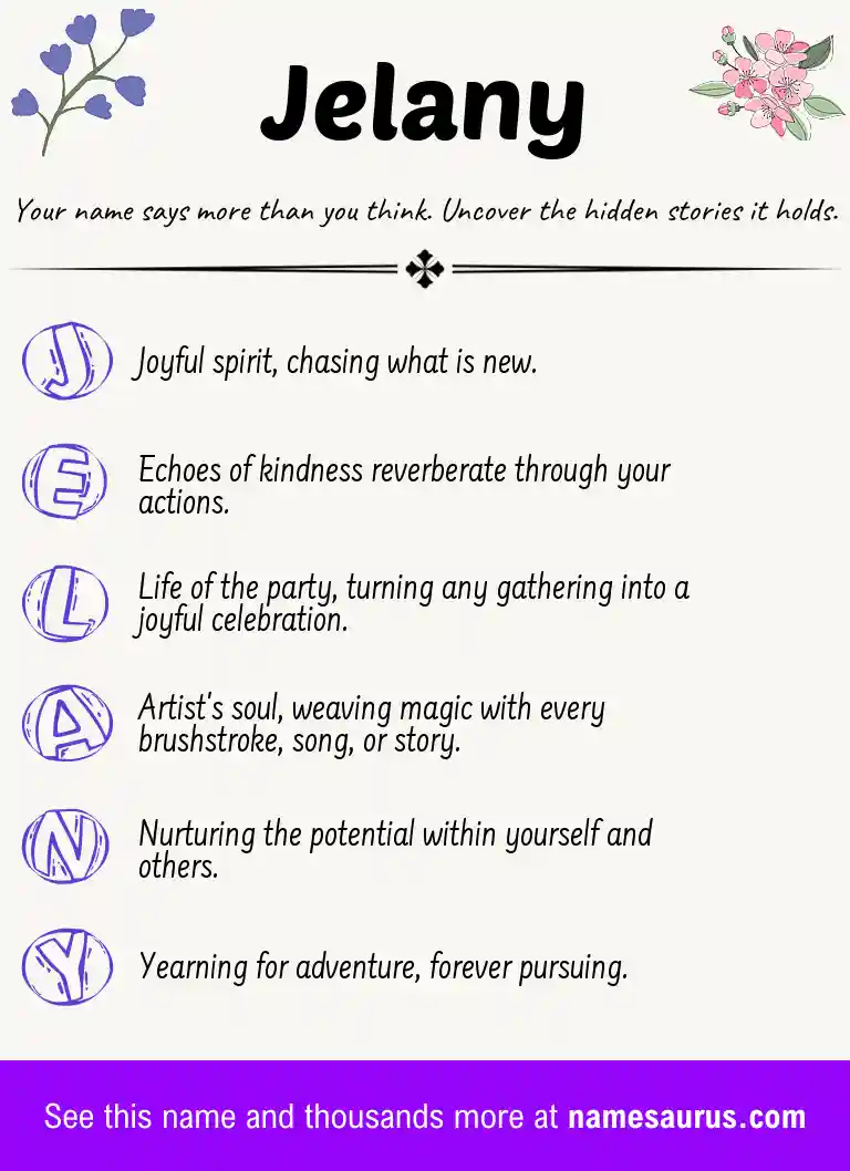 Acrostic poem about Jelany.