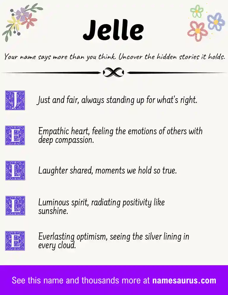 Acrostic poem about Jelle.
