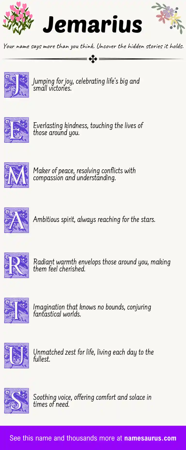 Acrostic poem about Jemarius.