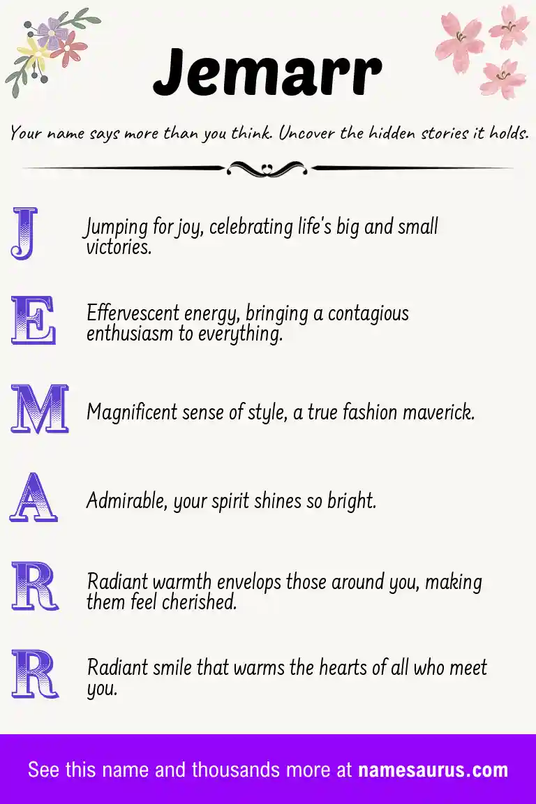 Acrostic poem about Jemarr.