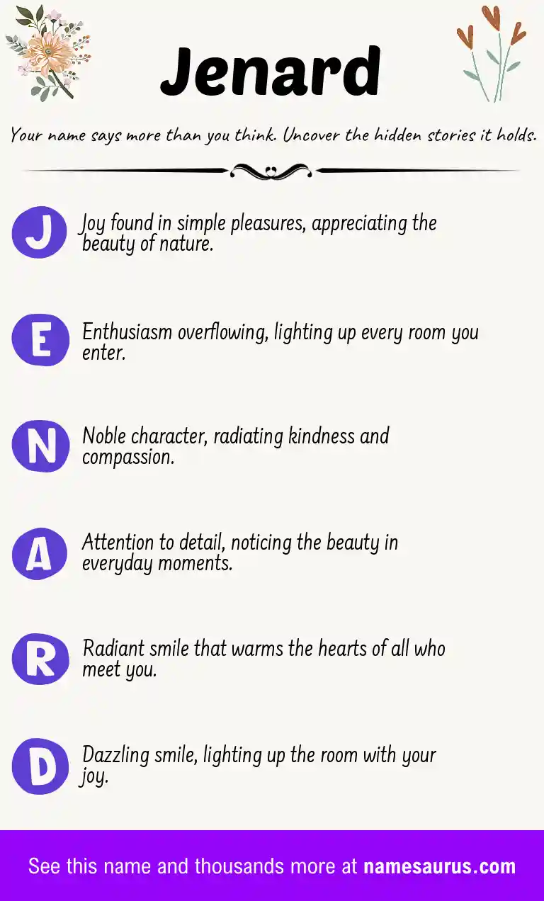 Acrostic poem about Jenard.