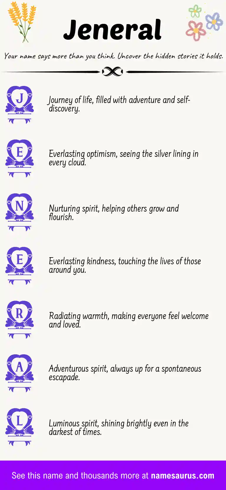 Acrostic poem about Jeneral.