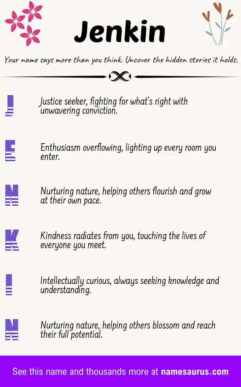 Acrostic poem about Jenkin.