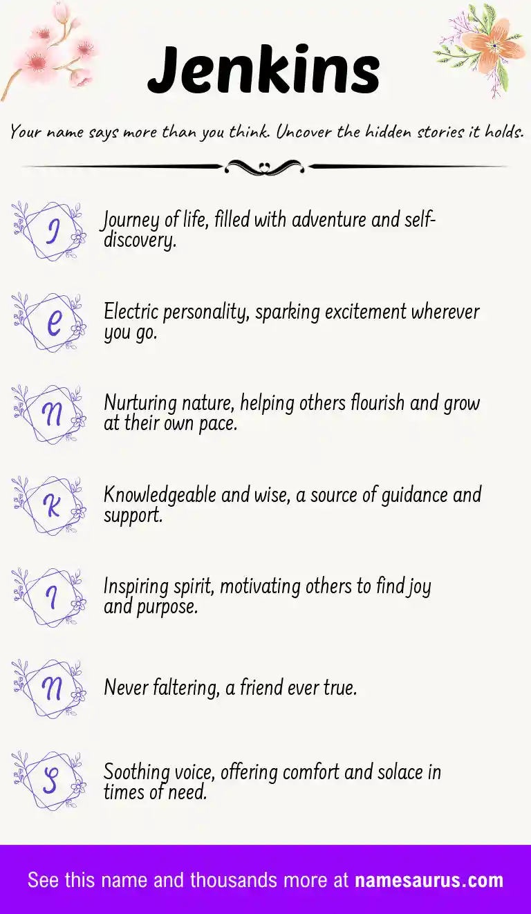 Acrostic poem about Jenkins.