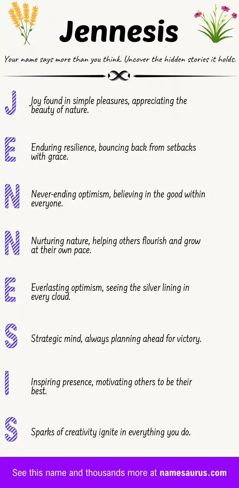 Acrostic poem about Jennesis.