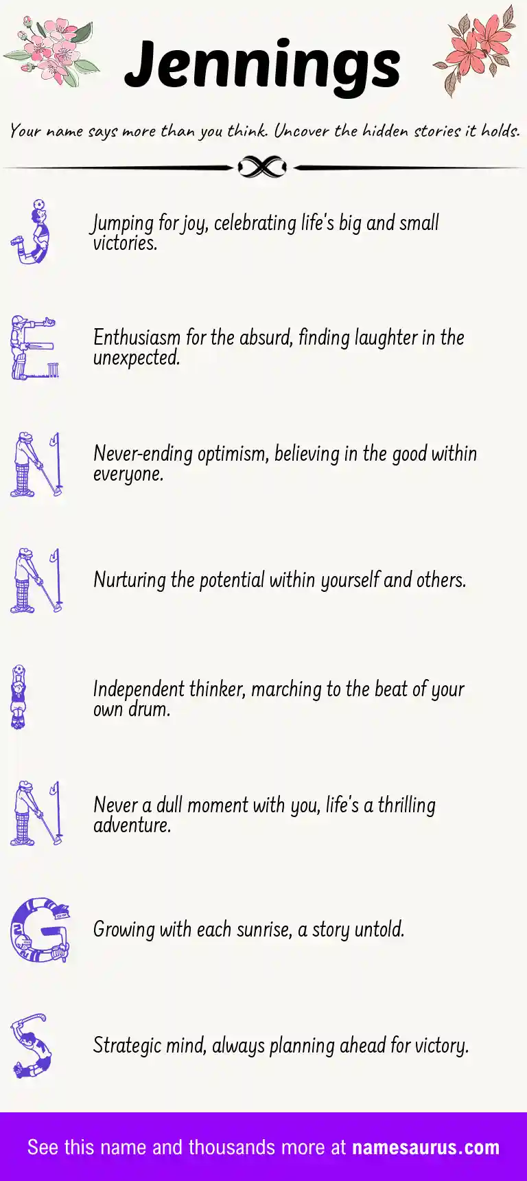 Acrostic poem about Jennings.