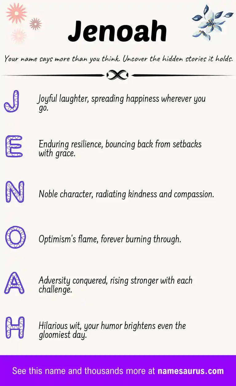 Acrostic poem about Jenoah.