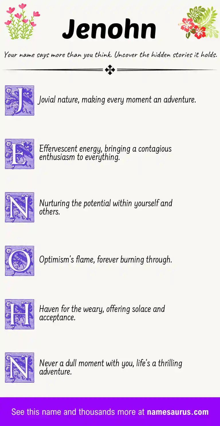 Acrostic poem about Jenohn.