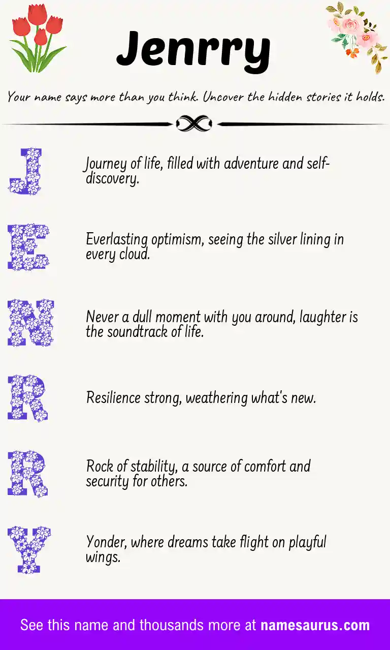 Acrostic poem about Jenrry.
