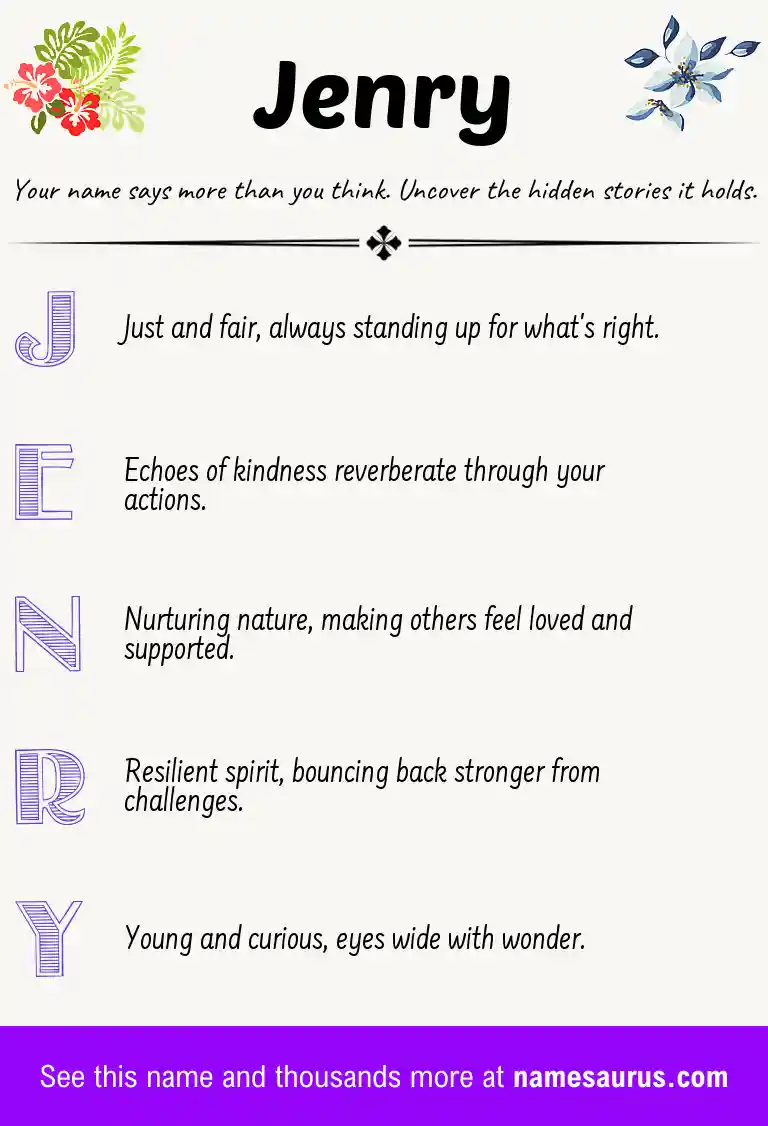 Acrostic poem about Jenry.