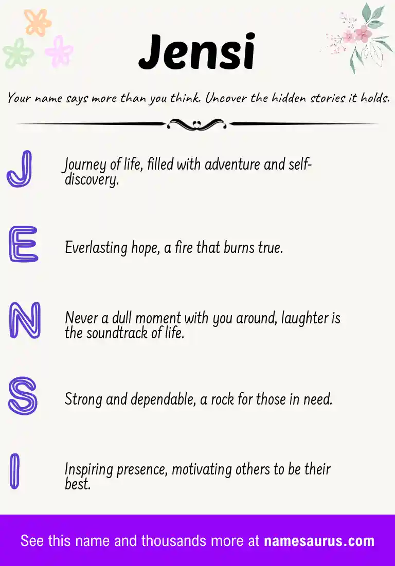Acrostic poem about Jensi.