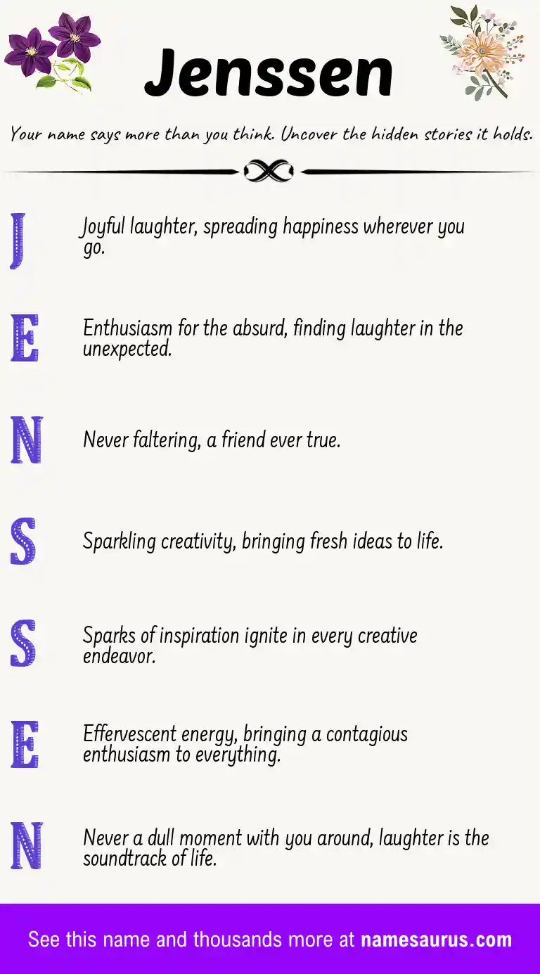 Acrostic poem about Jenssen.