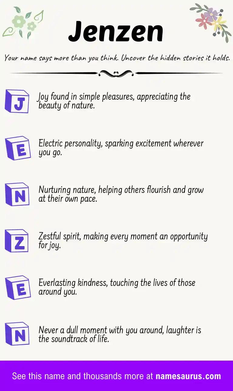 Acrostic poem about Jenzen.