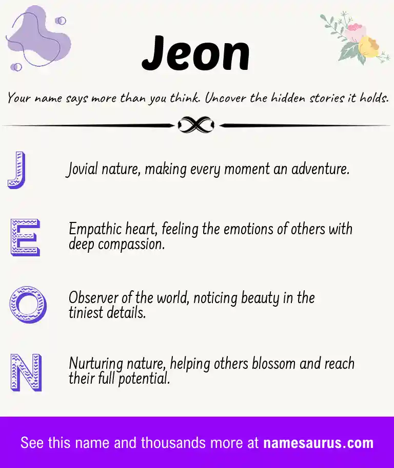 Acrostic poem about Jeon.