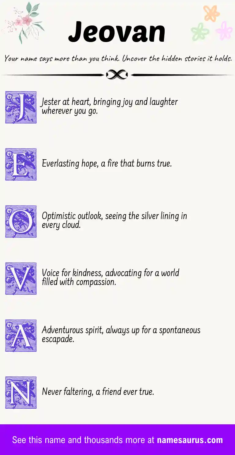 Acrostic poem about Jeovan.