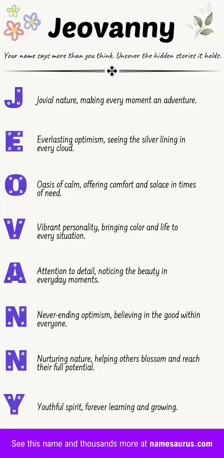 Acrostic poem about Jeovanny.