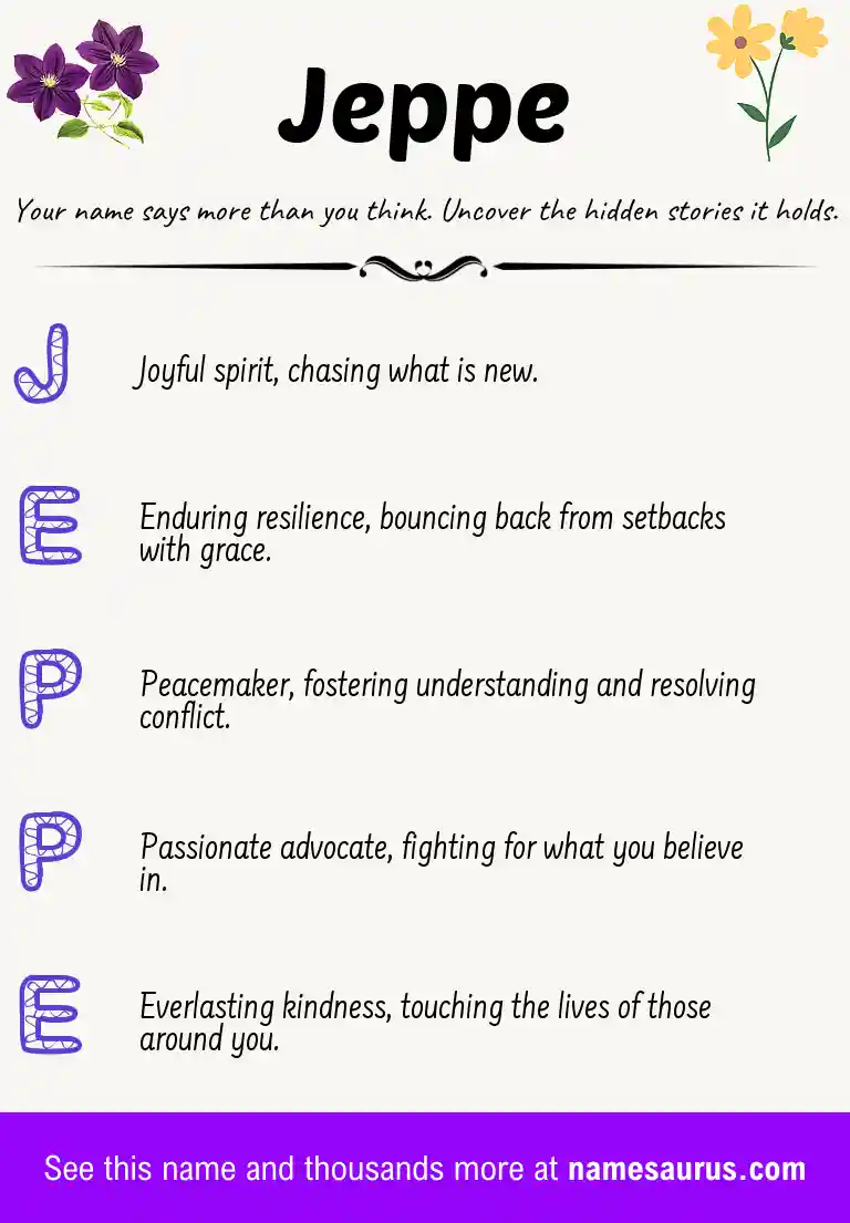 Acrostic poem about Jeppe.