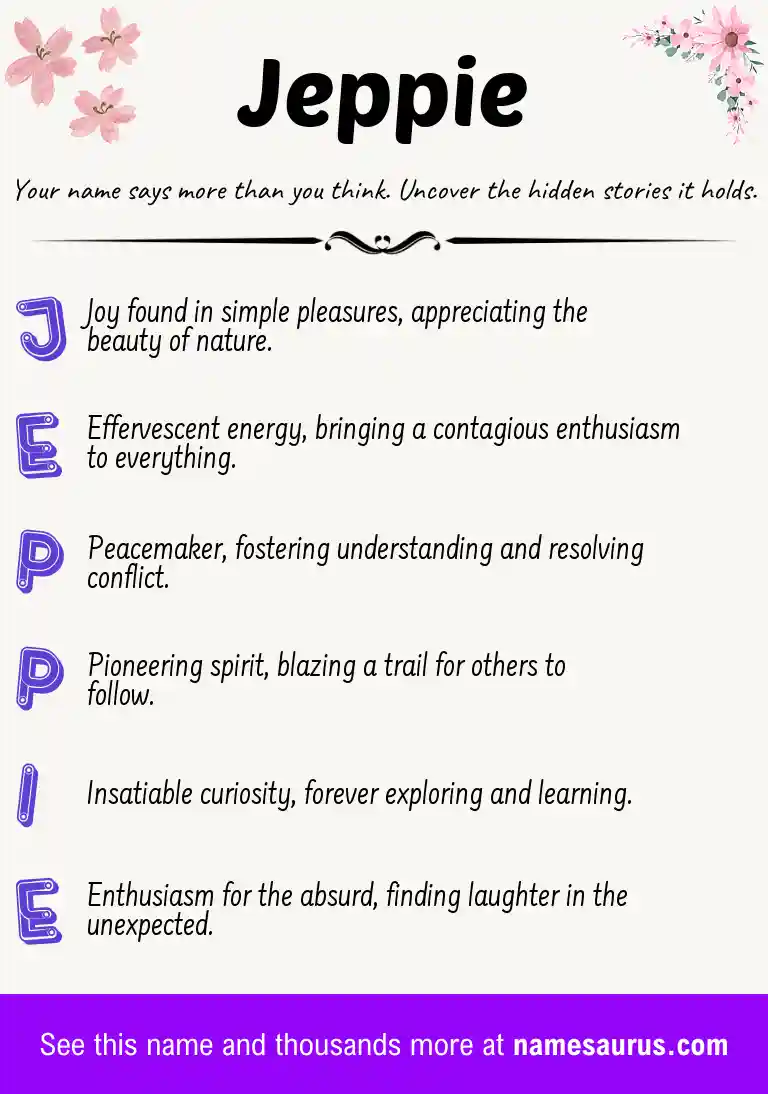 Acrostic poem about Jeppie.
