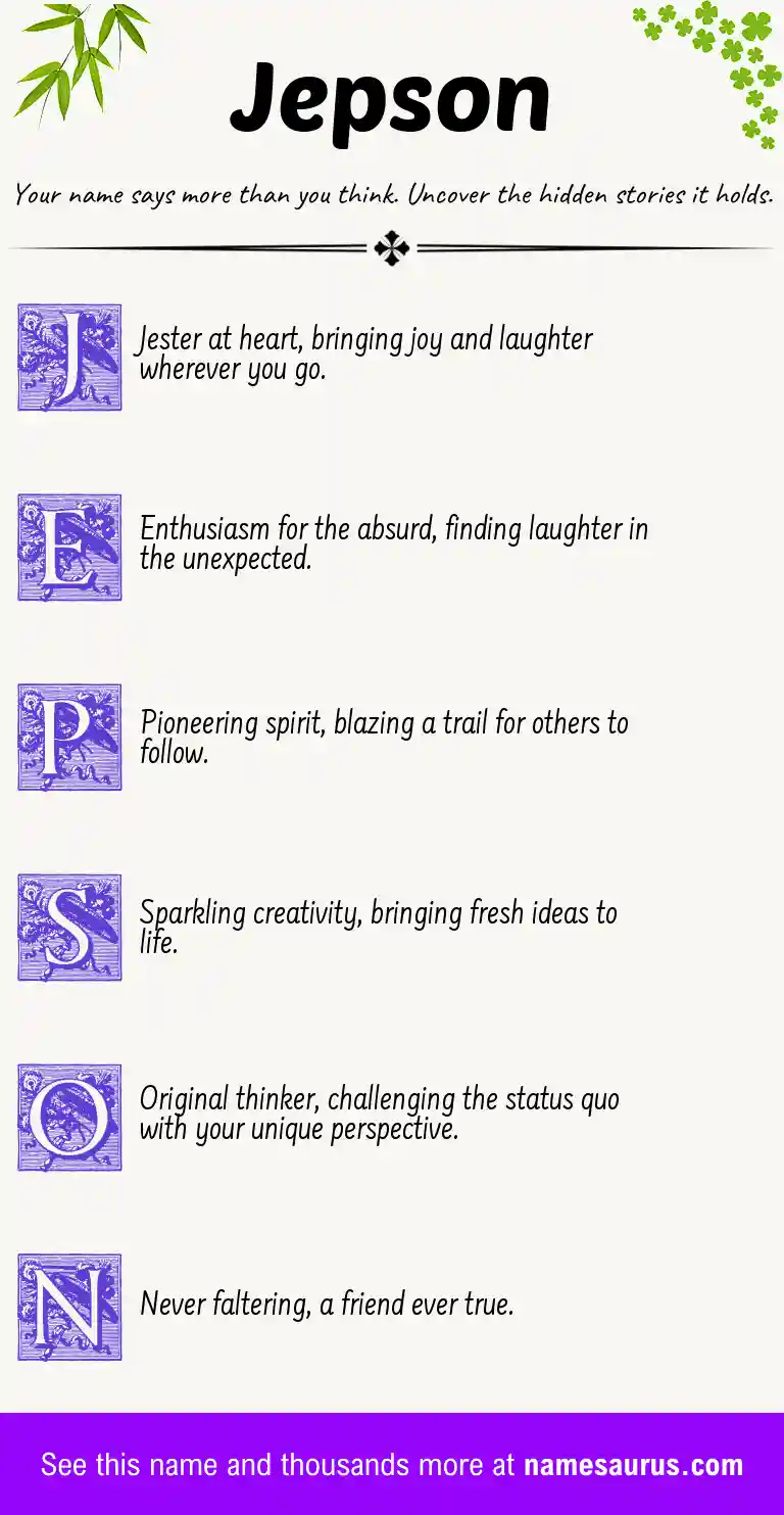 Acrostic poem about Jepson.