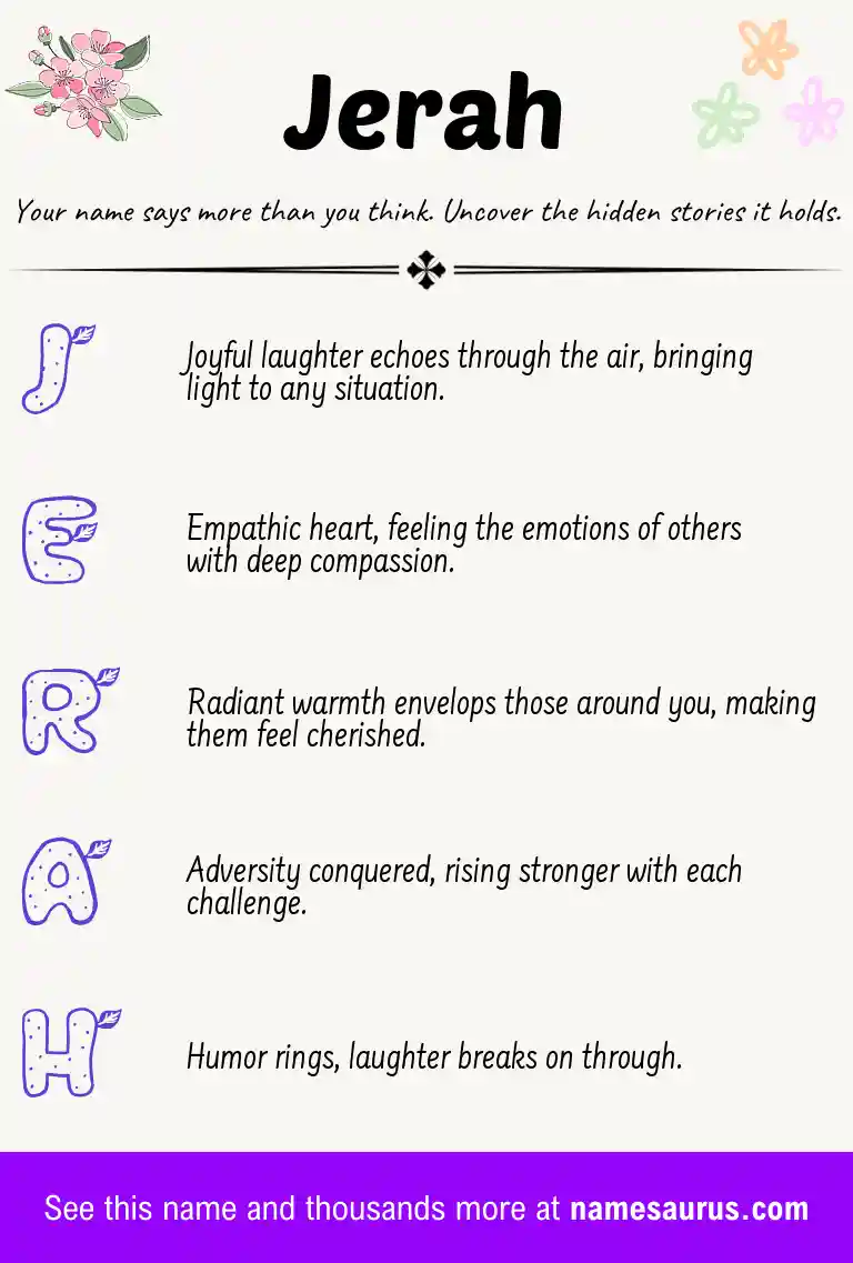 Acrostic poem about Jerah.