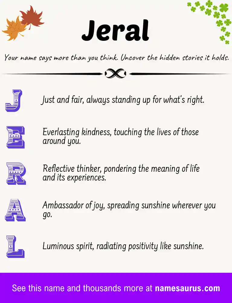 Acrostic poem about Jeral.