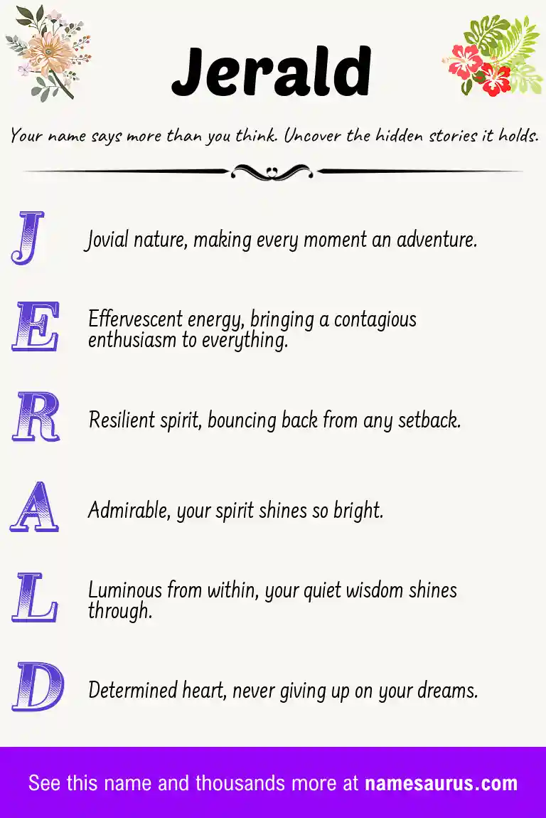 Acrostic poem about Jerald.