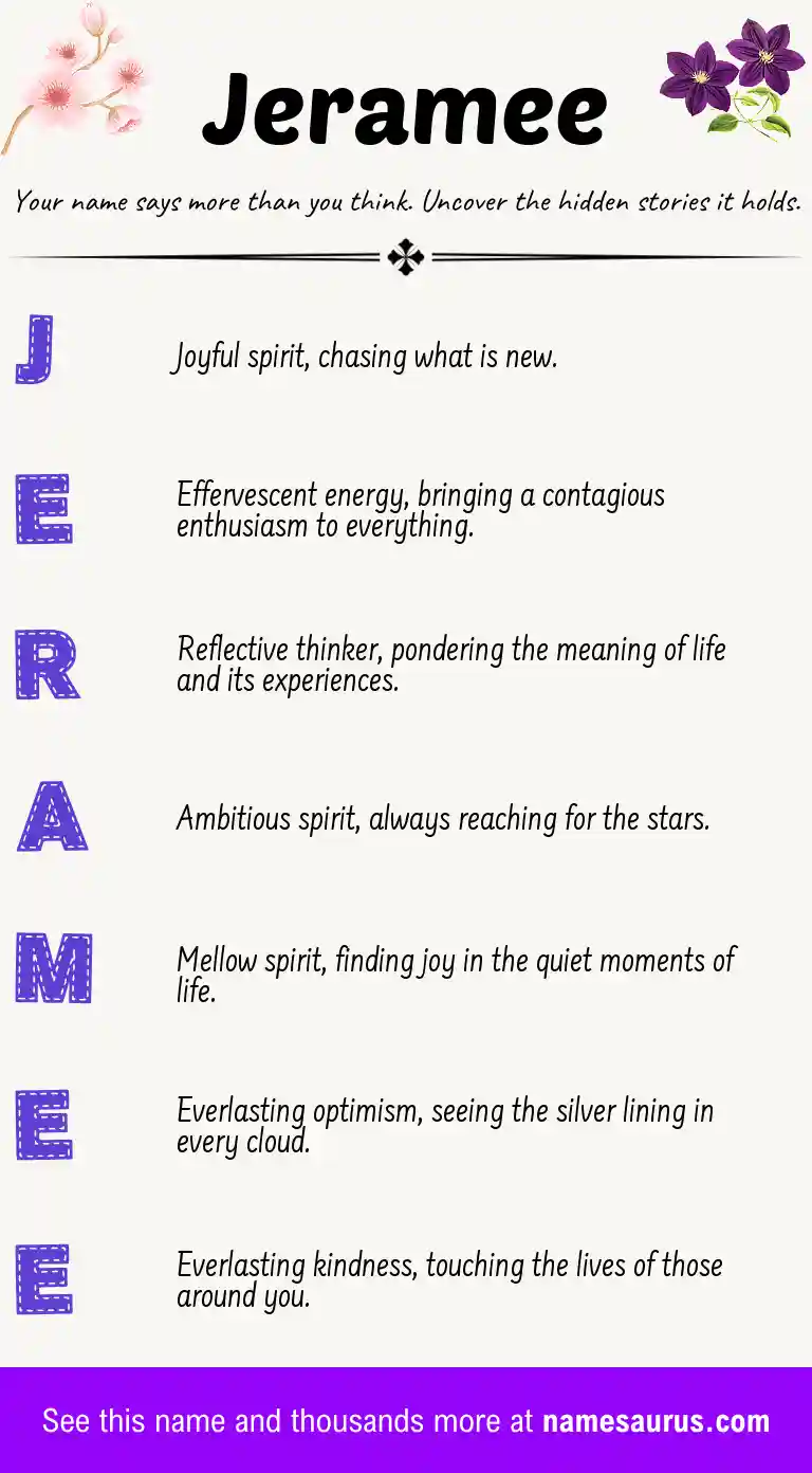 Acrostic poem about Jeramee.
