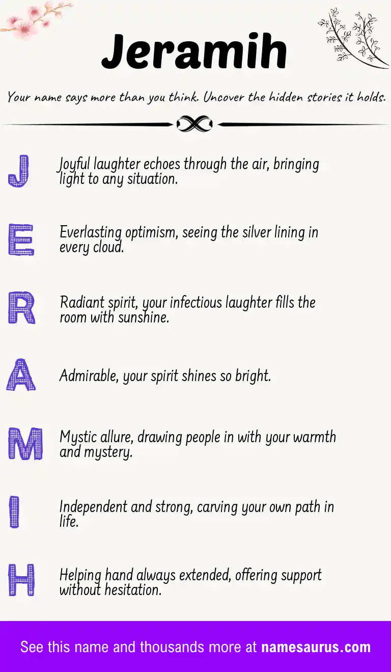 Acrostic poem about Jeramih.
