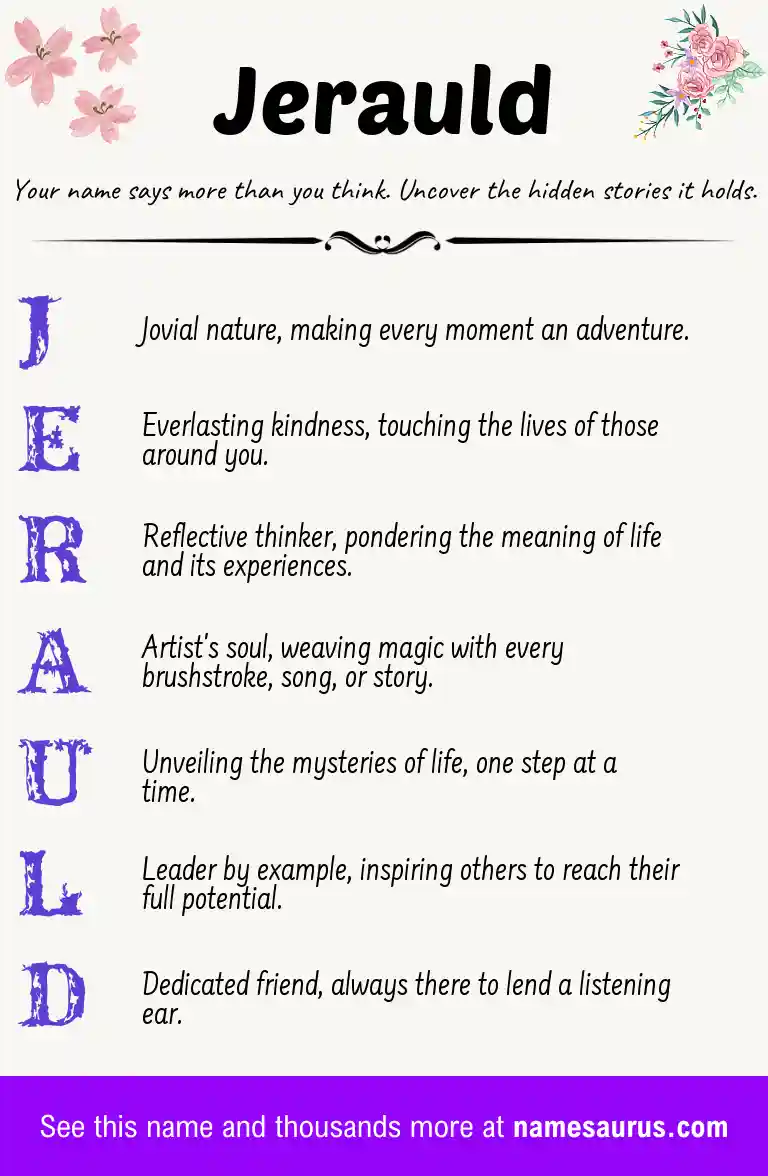 Acrostic poem about Jerauld.
