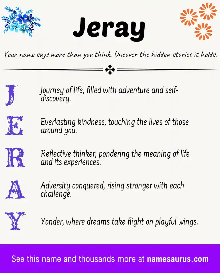 Acrostic poem about Jeray.
