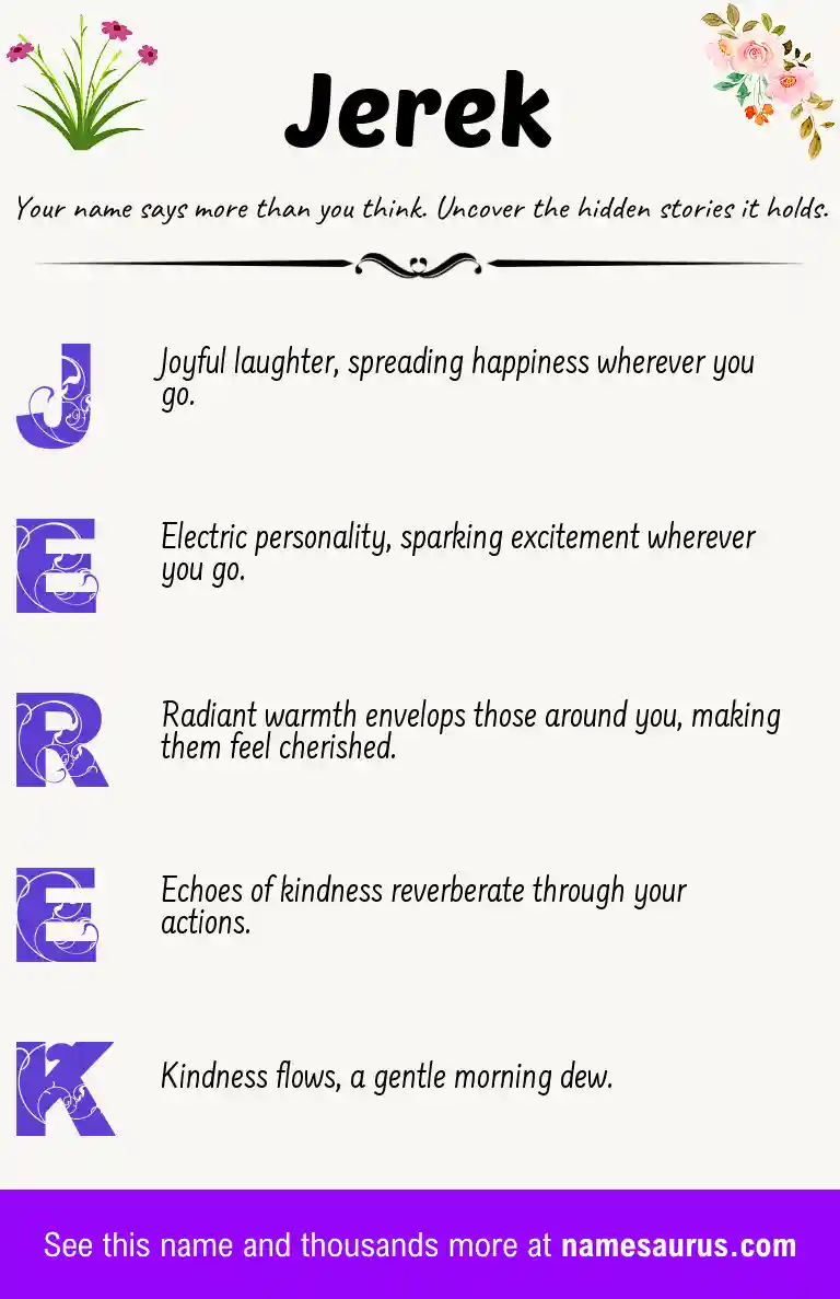Acrostic poem about Jerek.
