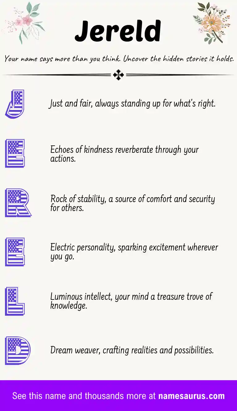 Acrostic poem about Jereld.