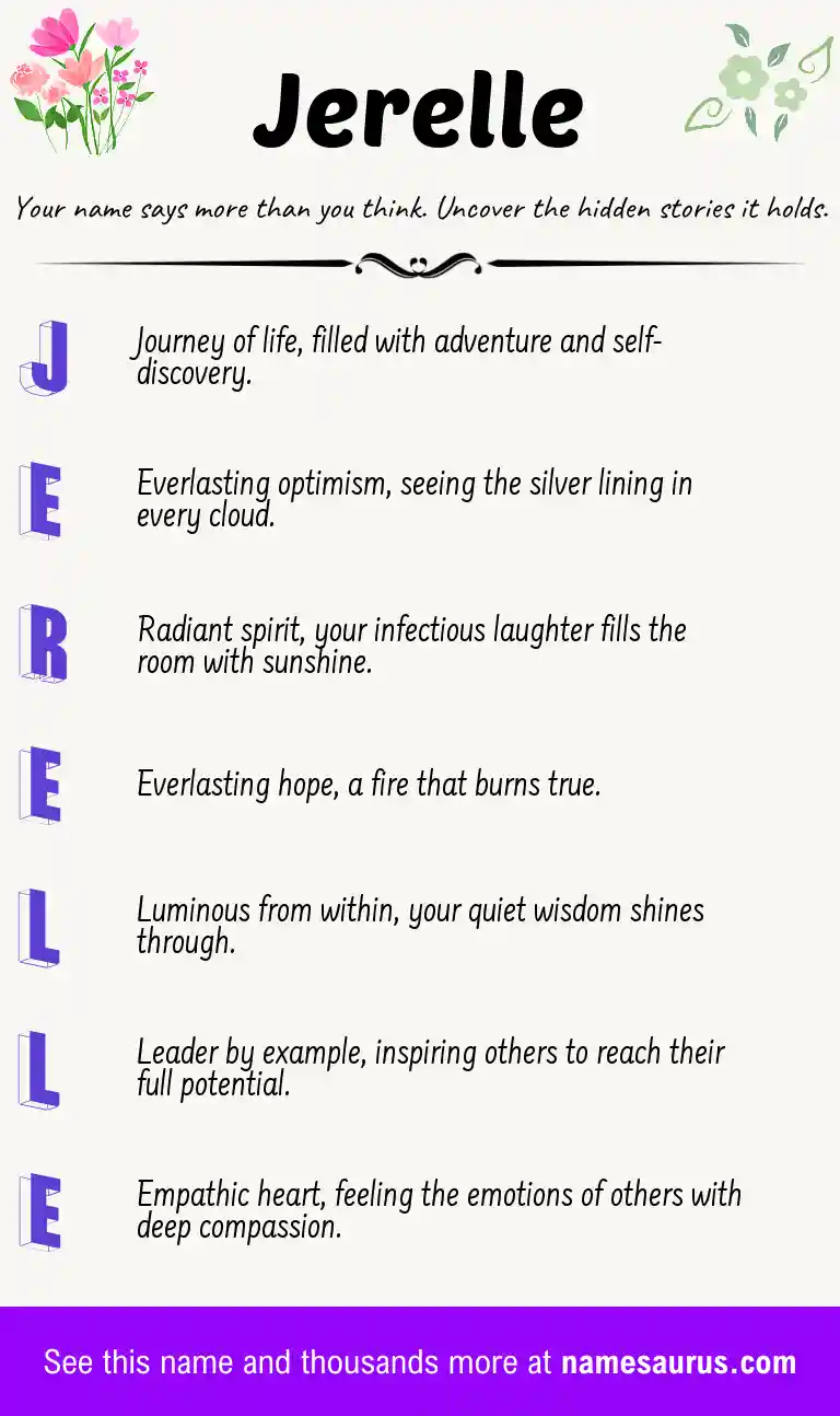 Acrostic poem about Jerelle.