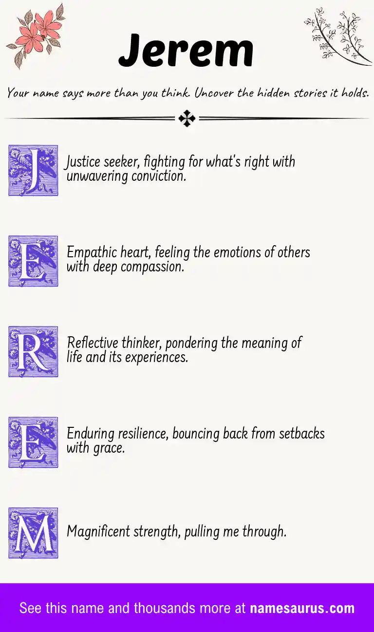 Acrostic poem about Jerem.