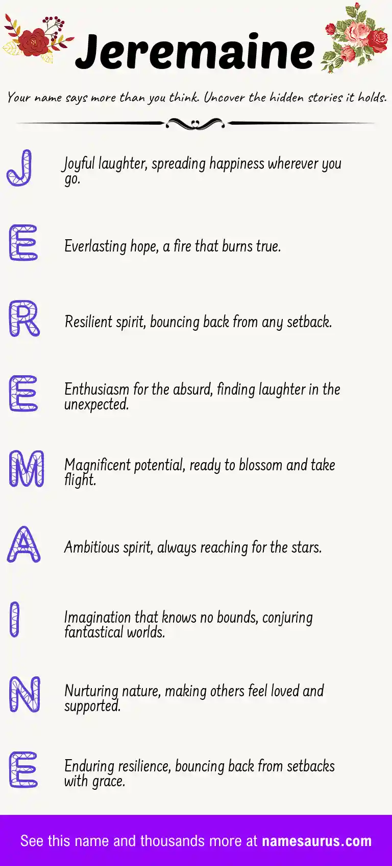 Acrostic poem about Jeremaine.