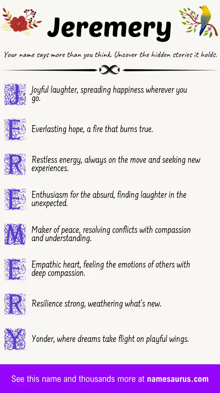 Acrostic poem about Jeremery.