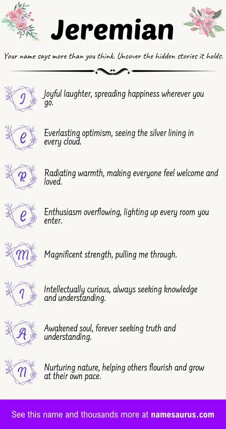 Acrostic poem about Jeremian.