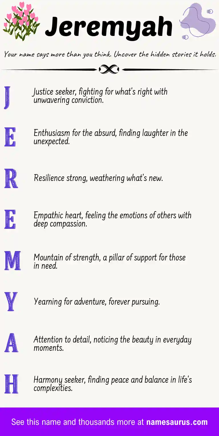 Acrostic poem about Jeremyah.