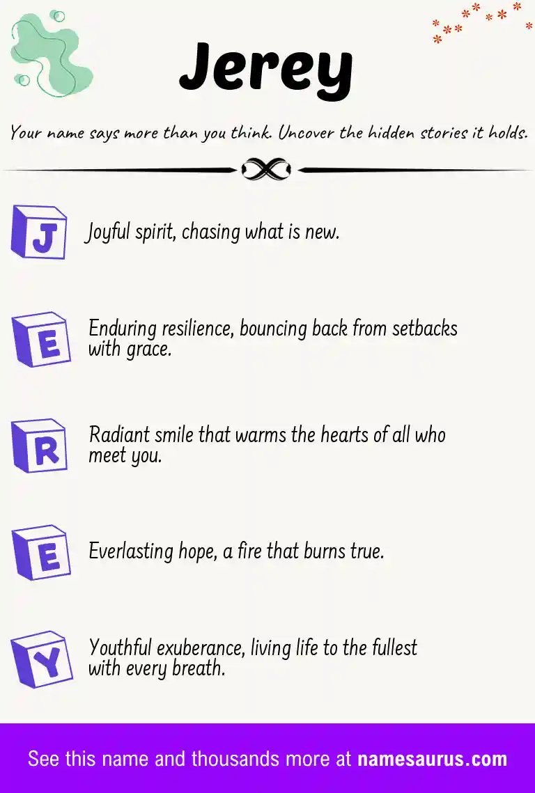 Acrostic poem about Jerey.