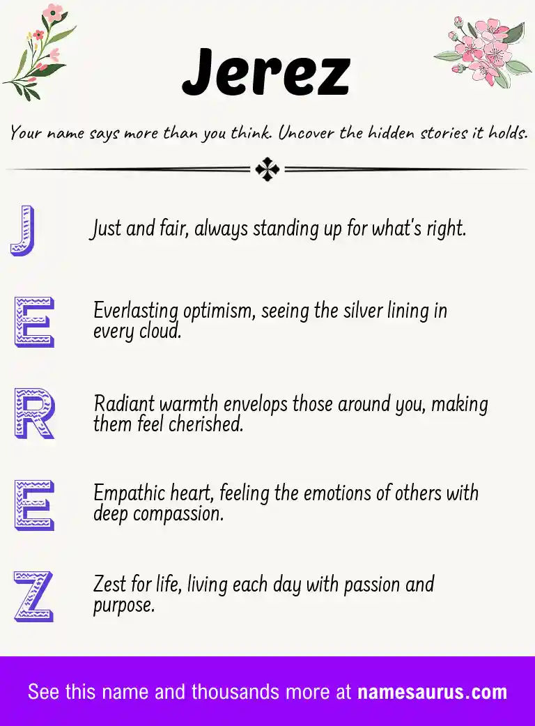 Acrostic poem about Jerez.