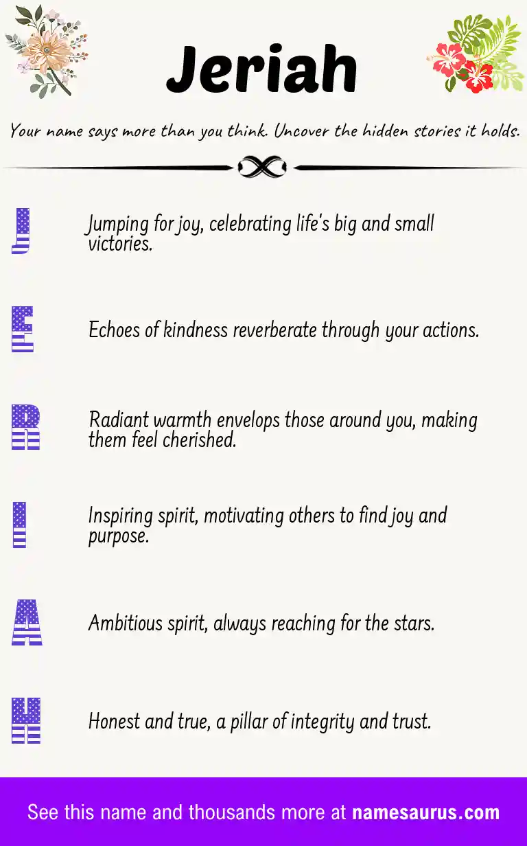 Acrostic poem about Jeriah.