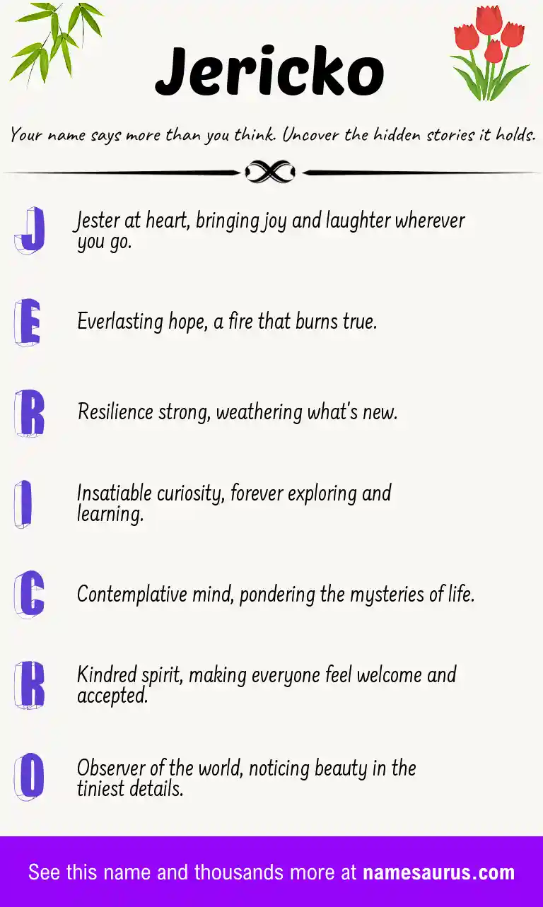 Acrostic poem about Jericko.