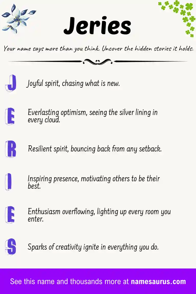 Acrostic poem about Jeries.